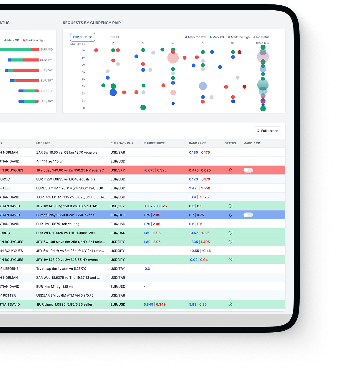 Product screenshots and UI previews